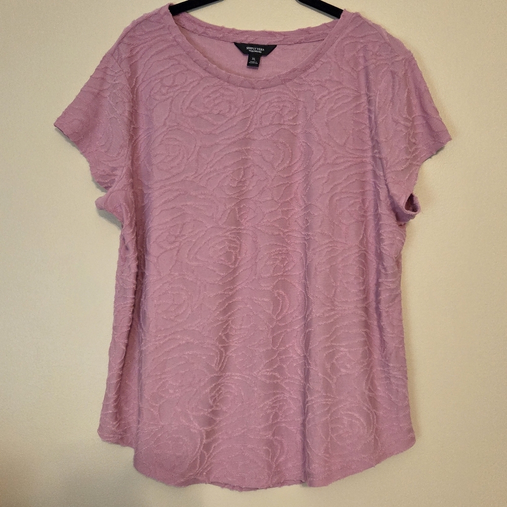 Vera Wang Short Sleeve Textured Shirt XL